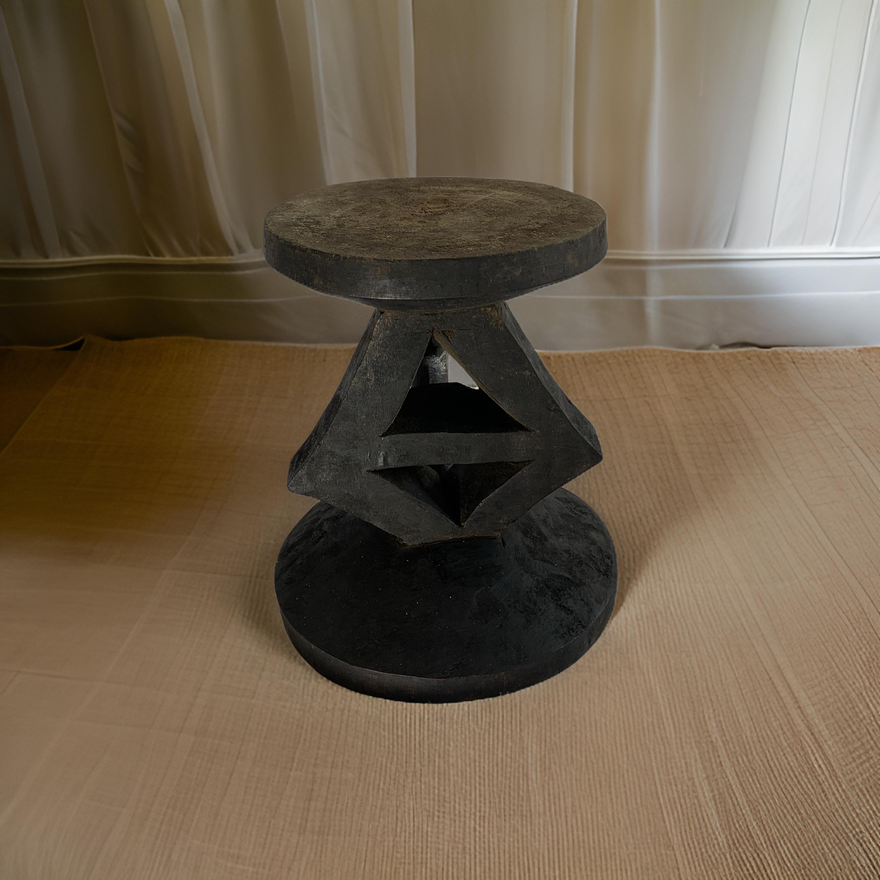 Hand-Carved African Hardwood Stool