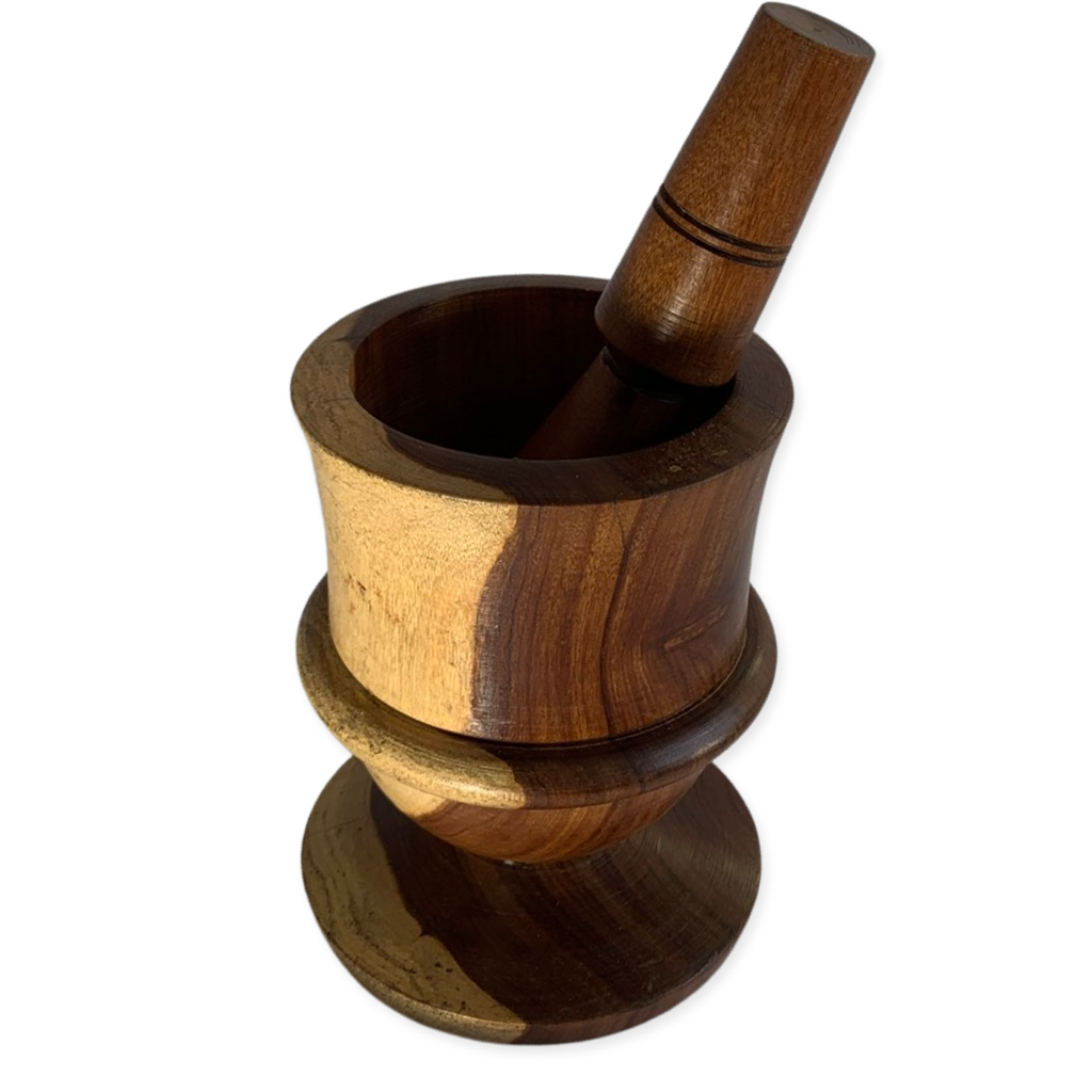 Handcrafted Wooden Mortar and Pestle – Functional Kitchen &amp; Decorative Artisan Piece