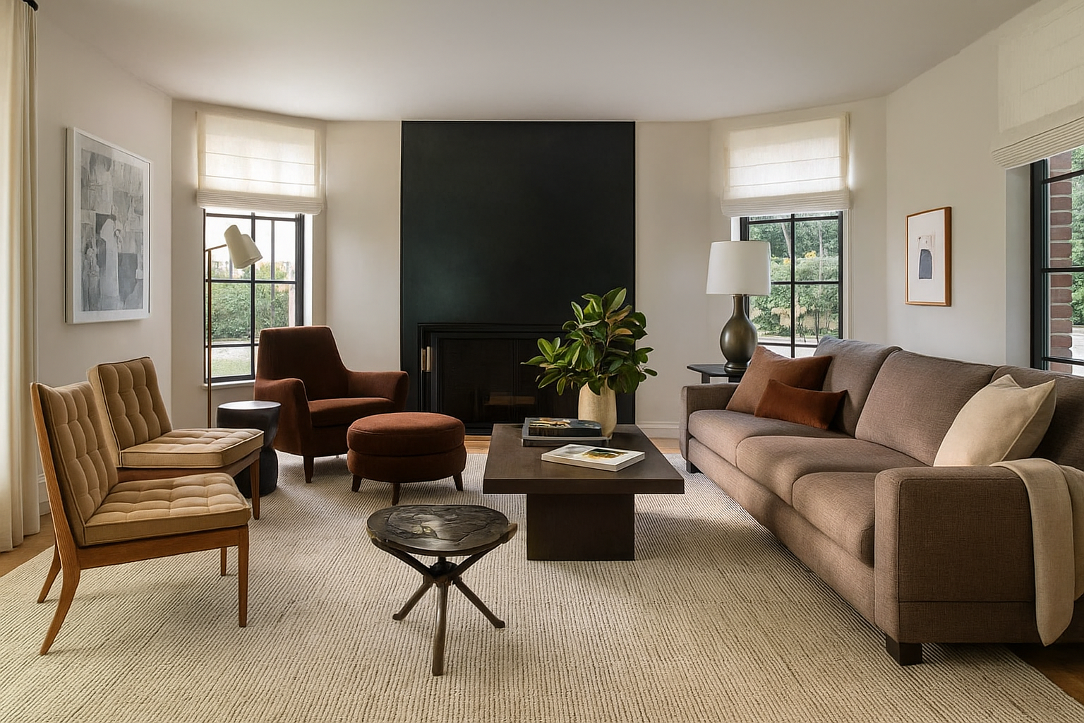 Hand-Carved African Hardwood foldable Side Table