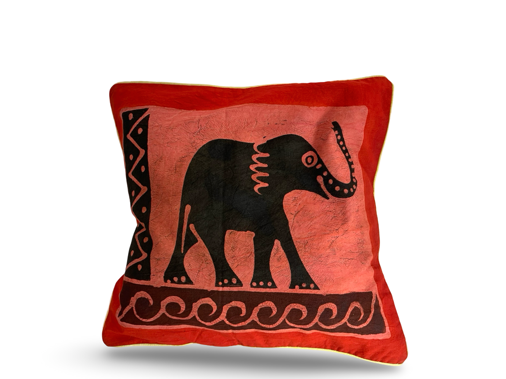 Handcrafted African Batik Cushion Covers – Wildlife Collection (Elephant, Rhino & Zebra Designs)