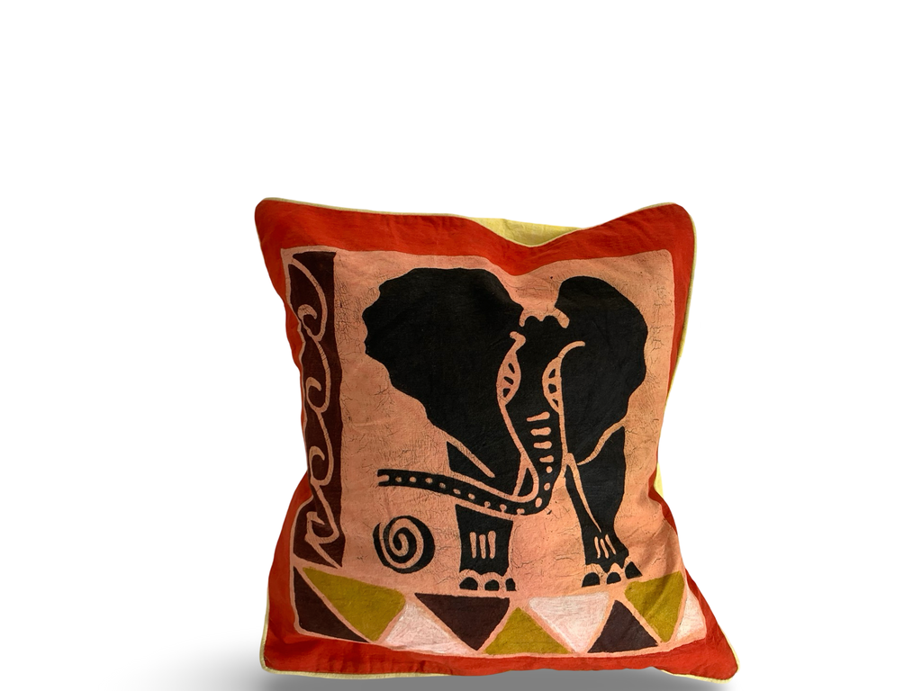 Handcrafted African Batik Cushion Covers – Wildlife Collection (Elephant, Rhino & Zebra Designs)